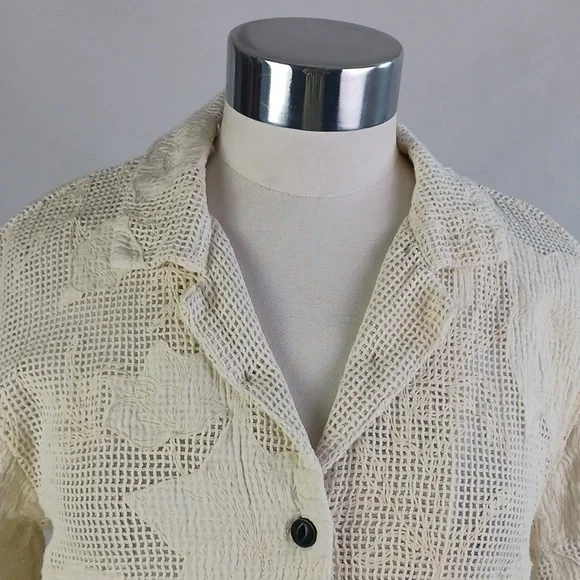 Rag And Bone Short Sleeve Cr Mesh Floral/Mare Blouse. - Picture 3 of 10